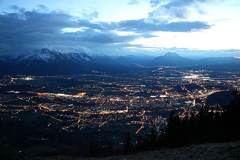 Lichtverschmutzung in der Stadt Salzburg